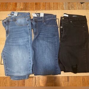 Skinny Jeans Trio - Light Blue, Dark Blue & Black